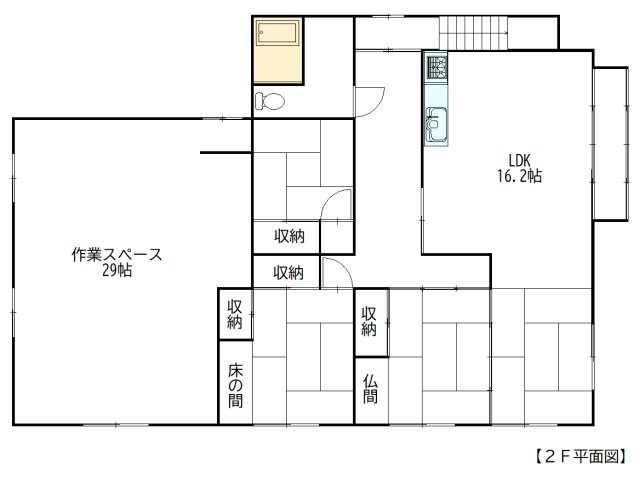 白糠町東1条住宅付き店舗の間取り