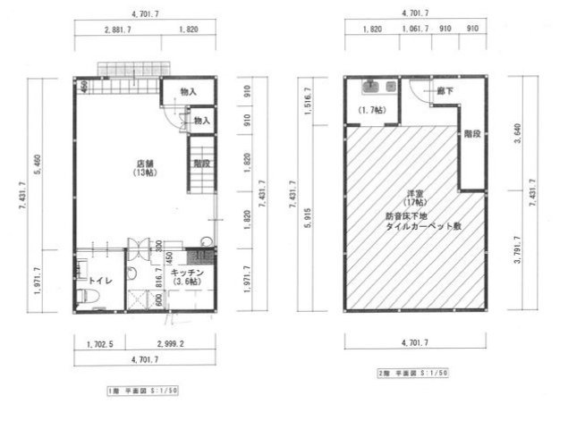 貸店舗事務所　小山市立木の間取り