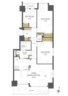 【間取り】アルス月寒中央アネックス 