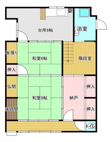西町広又貸家の間取り|1階間取