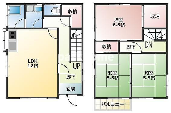 高知市神田の一戸建ての間取り