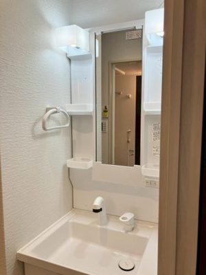 【洗面所】 | フラッティ金閣寺南 | 収納たっぷり＆嬉しいシャワーヘッド