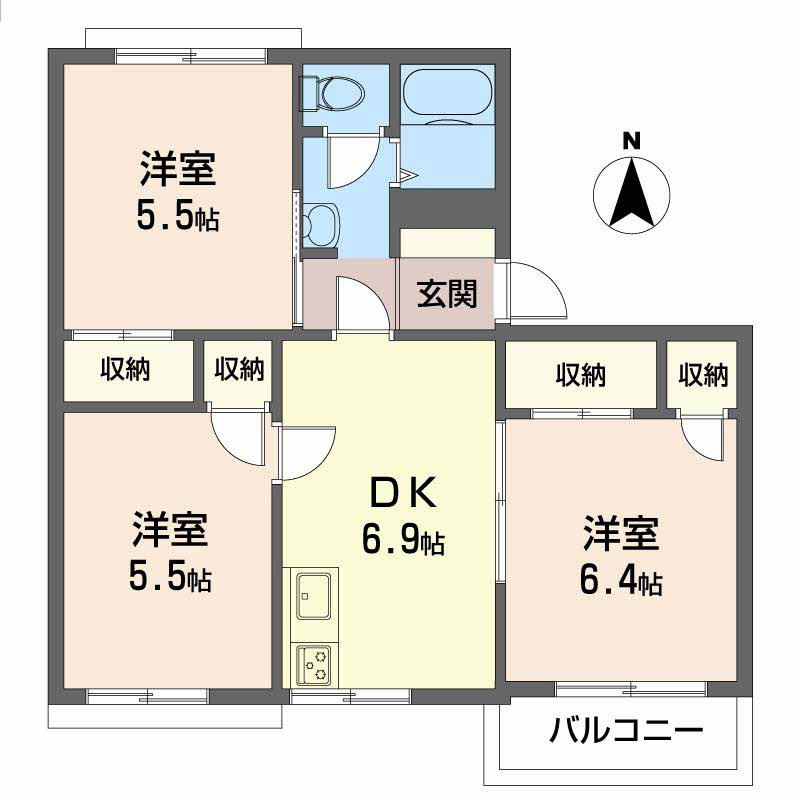 タウニィ高松B棟の間取り