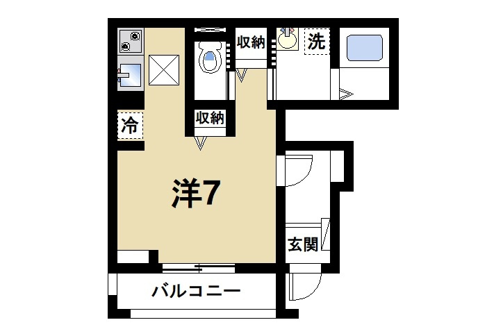 Ｃｒｅｓｔ　倭の間取り|1K