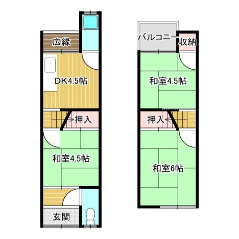 【間取り】 | 都丘町（中古テラス） | 3DKの間取りになります。
室内非常に綺麗な状態ですので
すぐに新生活を始められそうですね♪