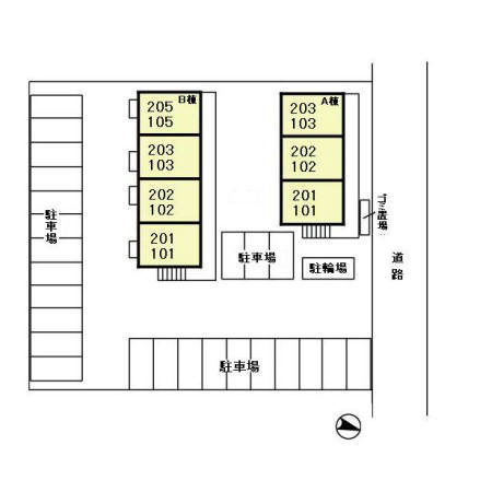 マロンハイム Ａ・Ｂの区画図