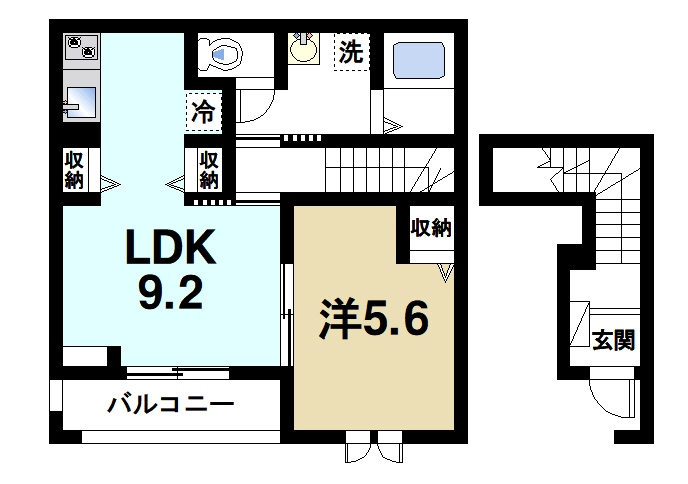 Ｃｒｅｓｔ　倭の間取り|1LDK