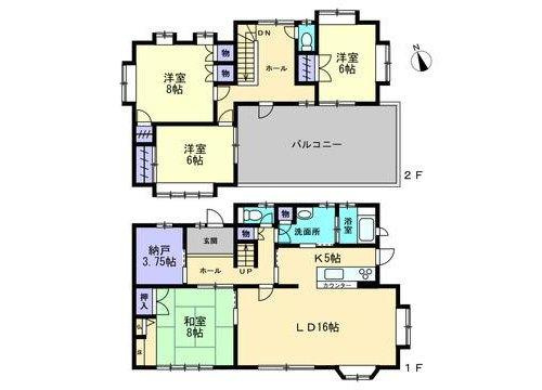 福山市西新涯町一丁目　戸建の間取り|全室6帖以上の4LDK