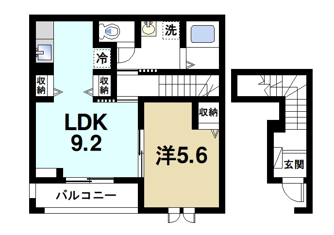 Ｃｒｅｓｔ　倭の間取り|1LDK