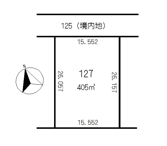 音別町中園1丁目127番の土地図