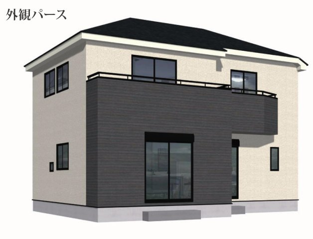 三郷市戸ヶ崎2丁目　新築戸建　全1棟の外観パース|【完成予想図】2024年10月完成予定