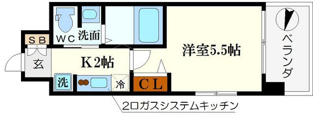 エスリード南堀江リバーサイドの間取り