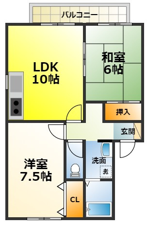 ハーベスト藤原B棟の間取り