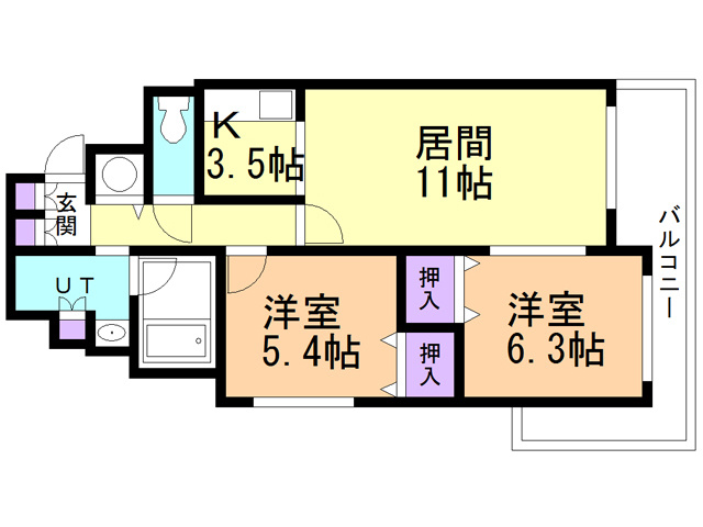 りら・ガーデン登別の間取り
