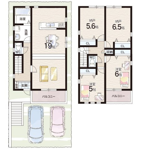 神戸市灘区上野通　未入居の間取り|Ａ号地