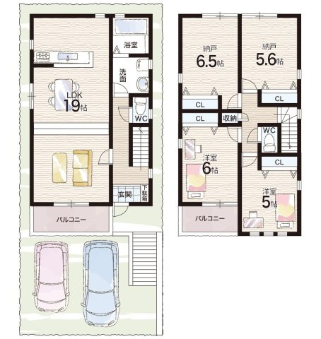 神戸市灘区上野通　未入居の間取り|Ｂ号地