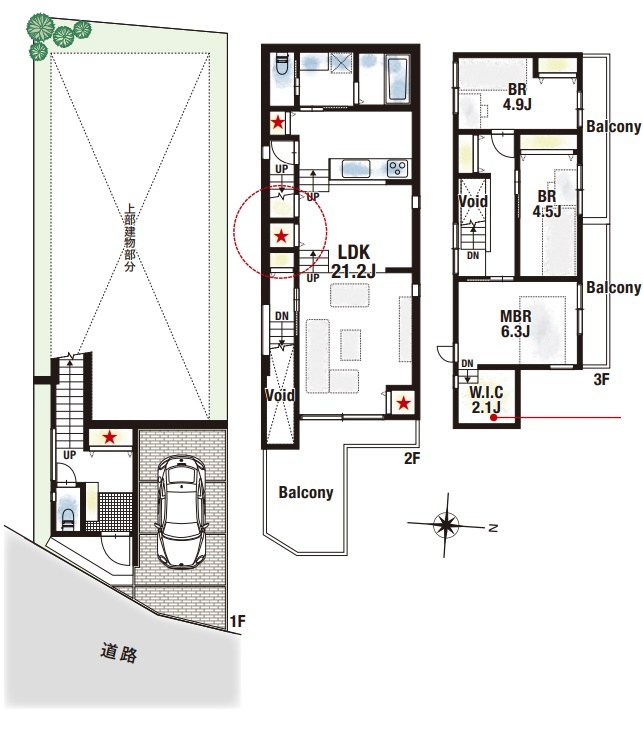 西宮市五月ヶ丘　新築一戸建ての間取り|6号地