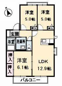 【間取り】 | ディアス鍋倉　B棟