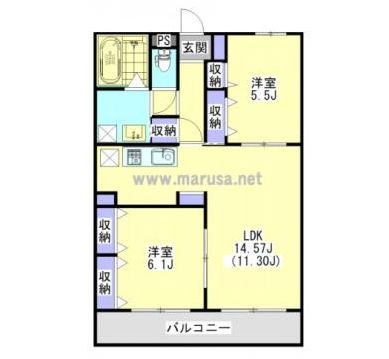 都城市下川東１丁目のビルの間取り|2LDK×5戸