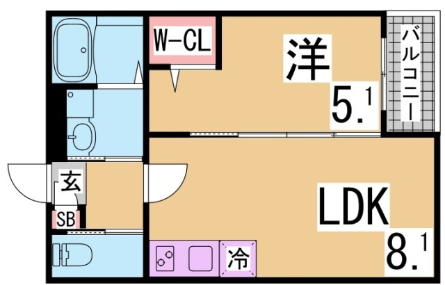 神戸市長田区海運町８丁目のアパートの間取り