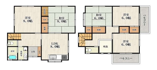 村野東町　中古一戸建ての間取り|間取り図はいかがですか？ご希望を叶える間取りですか？リビングの広さは？水回りの位置は？カウンターキッチン？など色々な情報が集約されています。弊社ではリフォームなどのご相談も承っております。