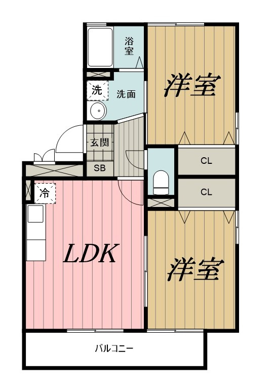 ＩＳ・若葉　Ｂの間取り