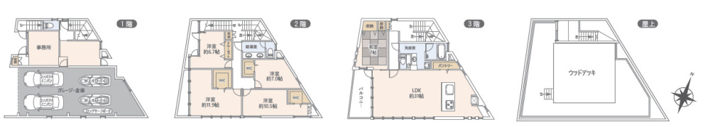 江ノ島を遠望!屋上ウッドデッキ付き~藤沢市片瀬三丁目中古戸建の画像