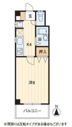 杉井流　一棟売マンションの間取り|２階１Kタイプの間取です。