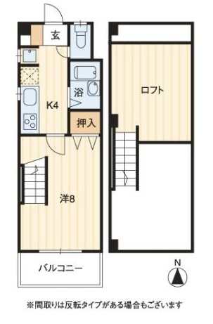 杉井流　一棟売マンションの間取り|３階ロフト付き１Kタイプの間取です。