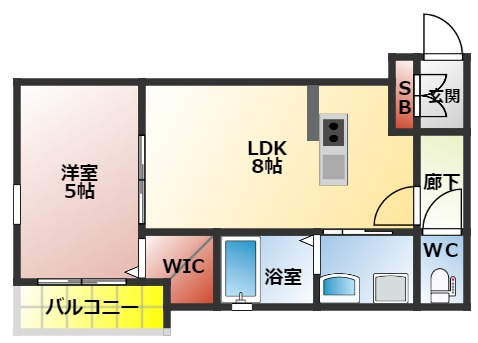 ＥＡＳＥ．Ｋｏｒｉｅｎの間取り|１ＬＤＫの間取り