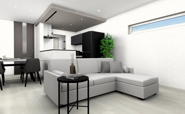 姫路市飾磨区今在家北２丁目の新築一戸建の居間・リビング