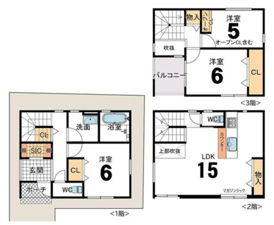 森北町1丁目　売土地の参考プラン|1号地　建物プラン例