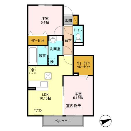 【間取り】 | サザンハート吉岡　Ｂ棟