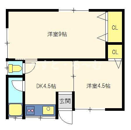 白水平屋の間取り
