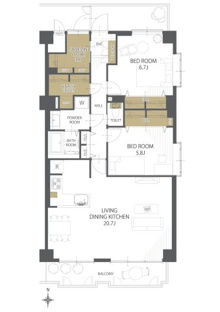 【間取り】ダイアパレス西別院 