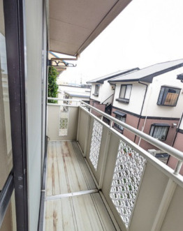 熊本市南区江越２丁目のアパートのバルコニー