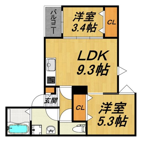 【間取り】 | LE COCON 蟹江