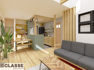 【外観パース】 | 城陽市寺田宮ノ谷　売土地　建築条件付き | 弊社標準仕様（アトリエスタイルハウス仕様）では、耐震等級3相当が標準です。間取りにもよりますので、設計士に確認しながら、ご希望の間取りとの兼ね合いで考えていきましょう。