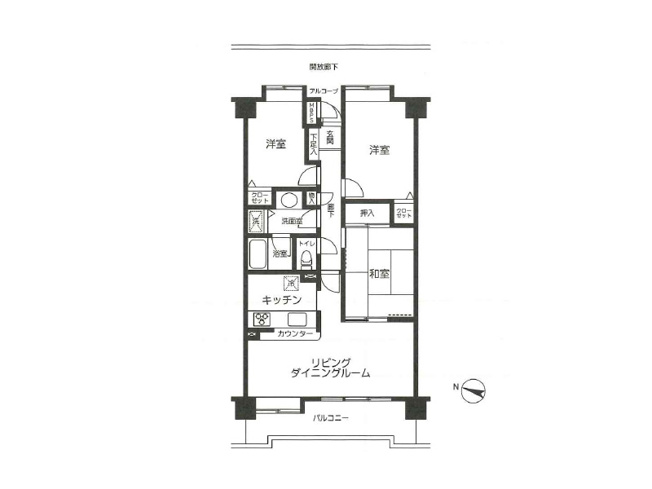 【間取り】 | メゾン上福岡　(ふじみ野店) | ごろんと横になれる和室付き3LDK中古マンション
全居室に収納スペースを備えスッキリとした居住空間が叶います。