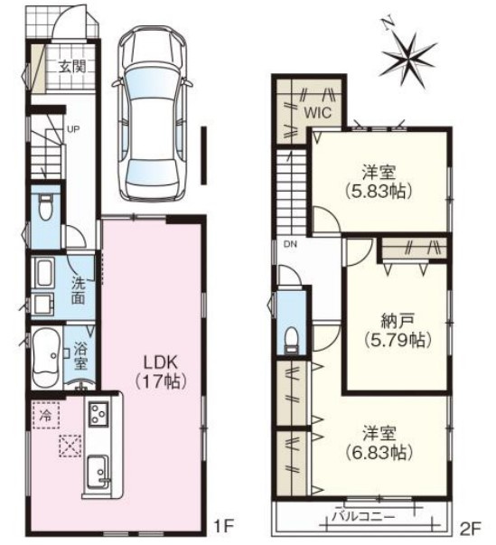 人気の学校区・お車１台駐車可・中朝霧丘　限定１棟の間取り