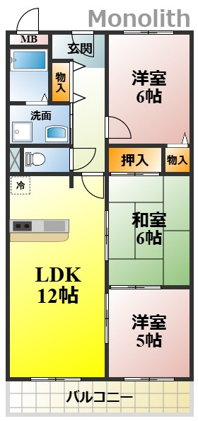 シャンテ小倉の間取り