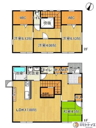 八女市川犬中古戸建の間取り