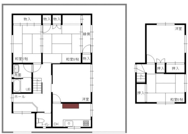 【間取り】 | 加古川市野口町長砂　中古戸建 | 5Kです。