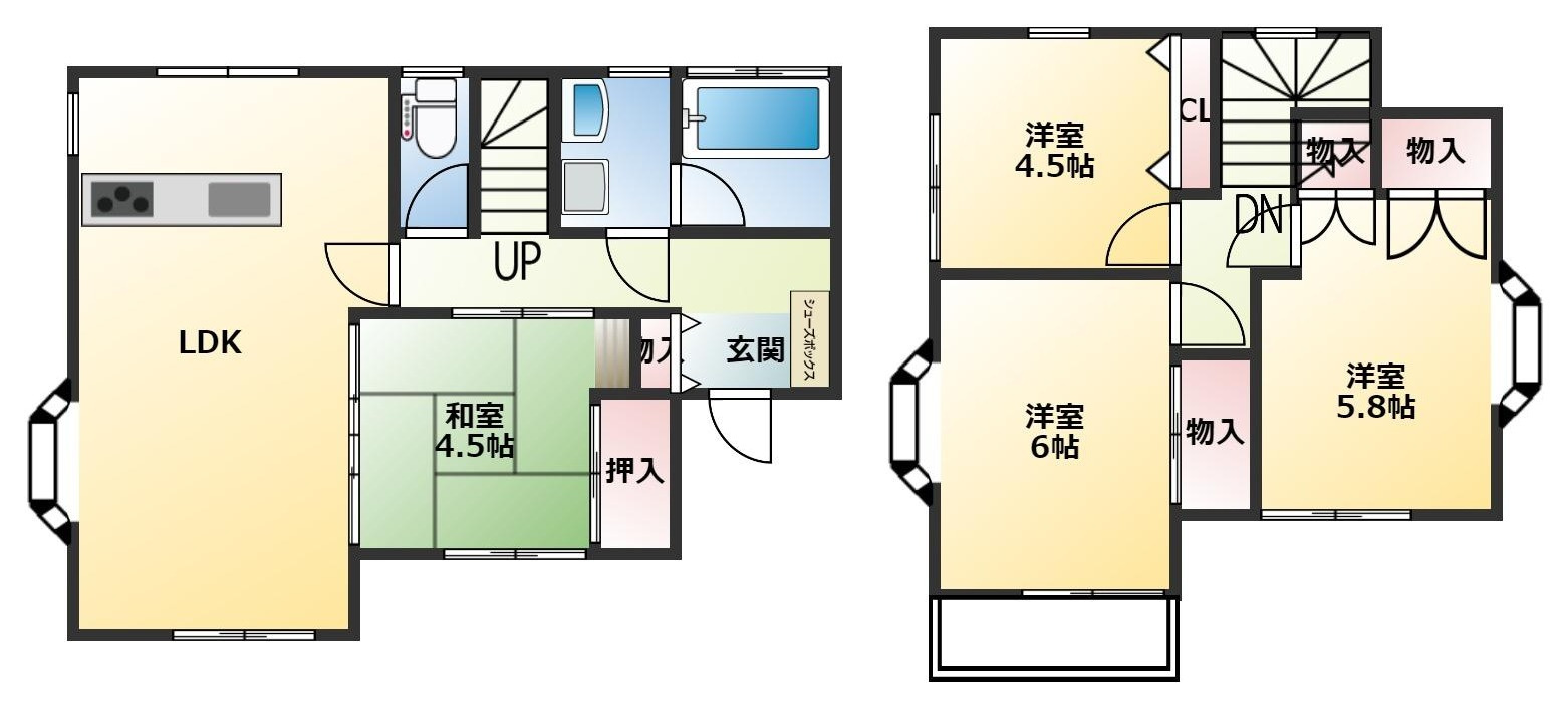 八街市八街へ　中古戸建の間取り|図面と現況に相違がある場合、現況を優先致します。
2018年7月現の写真です。以後入居中です。
オーナーチェンジ物件