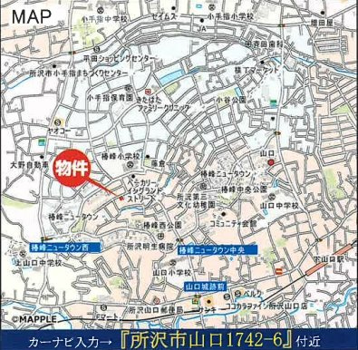 仲介手数料無料　いろどりアイタウン所沢市山口・未入居戸建ての地図