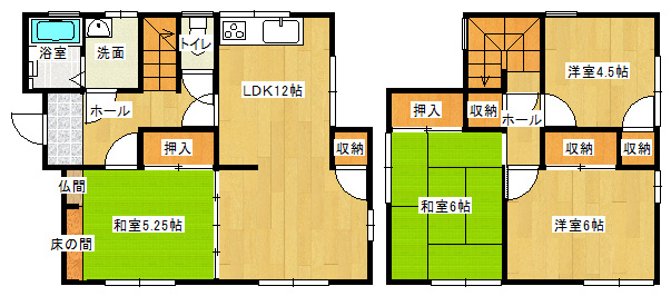 【間取り】 | 仲介手数料無料！西宇部小学校に通えるリフォーム済み中古住宅　宇部市際波　光ヶ丘 | お客様のご意見を凝縮した使いやすい間取り