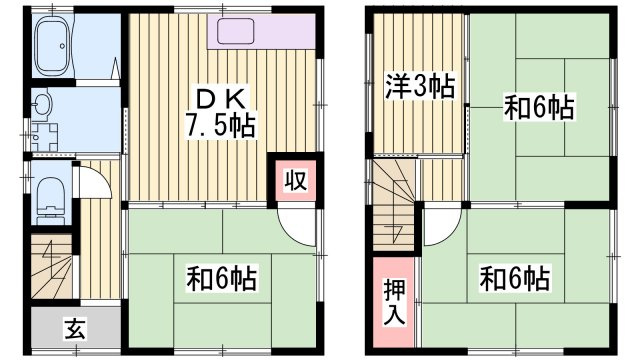 西河野貸家東の間取り