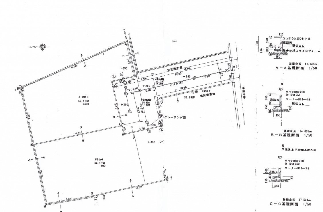 鳴門市撫養町南浜売土地の土地図