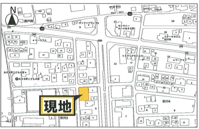 秋川3丁目月極駐車場の地図