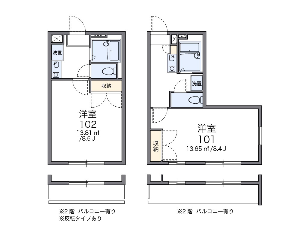 レオパレスシティーBの間取り|画像2
